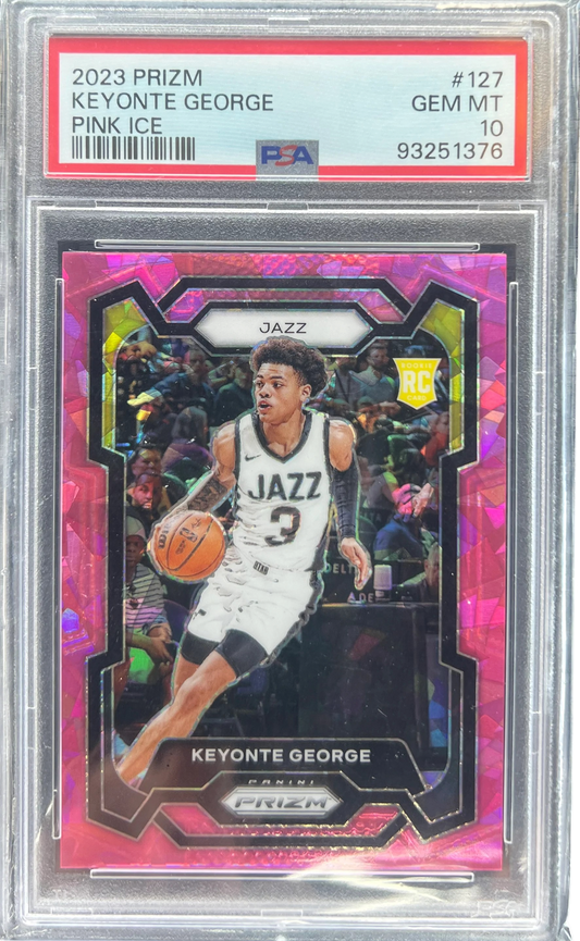 2023-24 Panini Prizm Pink Ice Keyonte George Rookie PSA 10 #127 — normalized