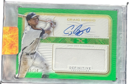 2023 Topps Definitive Collection Green Craig Biggio Auto Relic 05/10 #DARC-BIG2 — normalized