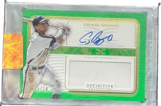 2023 Topps Definitive Collection Green Craig Biggio Auto Relic 05/10 #DARC-BIG2 — normalized