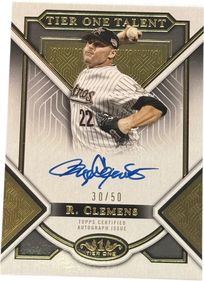 2023 Topps Tier One Roger Clemens Certified Tier One Talent Auto /50 #TITA-RC — normalized