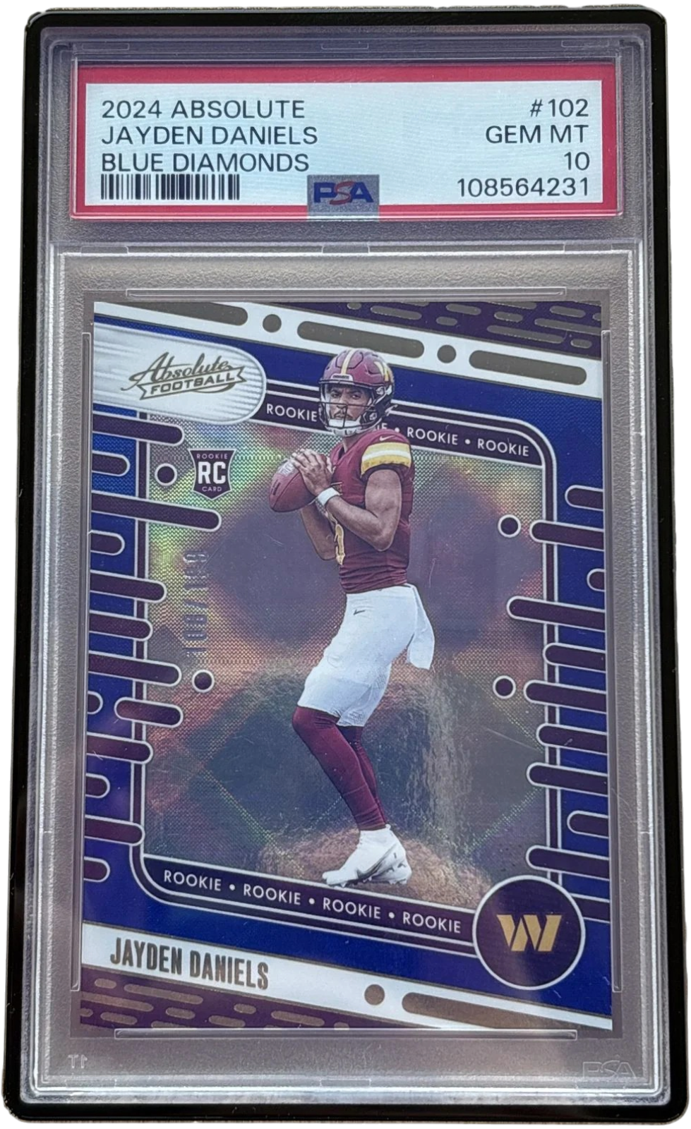 Panini 2024 Absolute Jayden Daniels #102 Blue Diamonds /199 PSA 10 — normalized