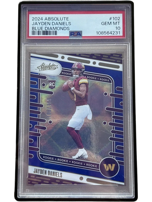 Panini 2024 Absolute Jayden Daniels #102 Blue Diamonds /199 PSA 10 — normalized
