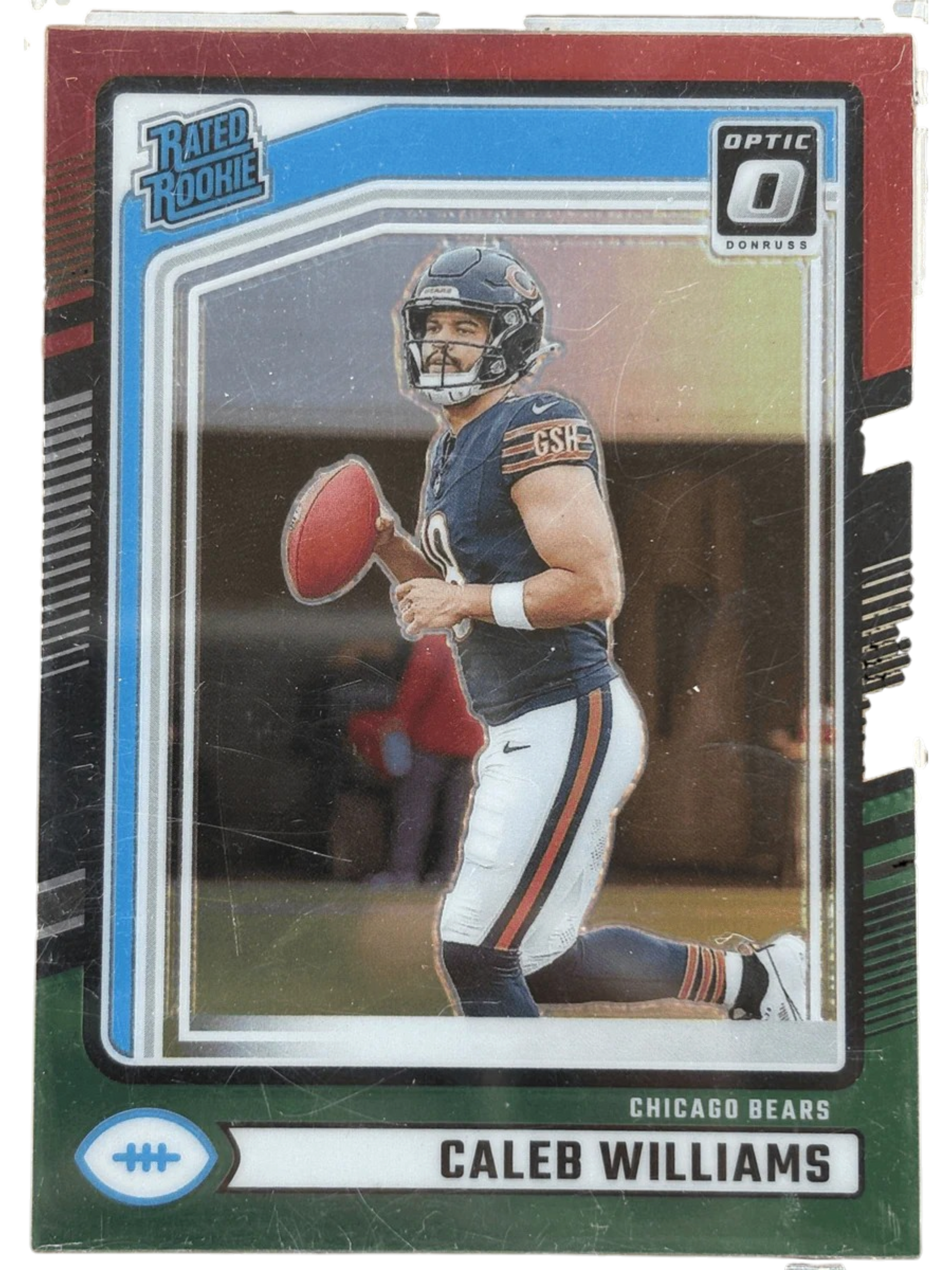 Panini 2024 Optic Caleb Williams #327 Red and Green RC — normalized