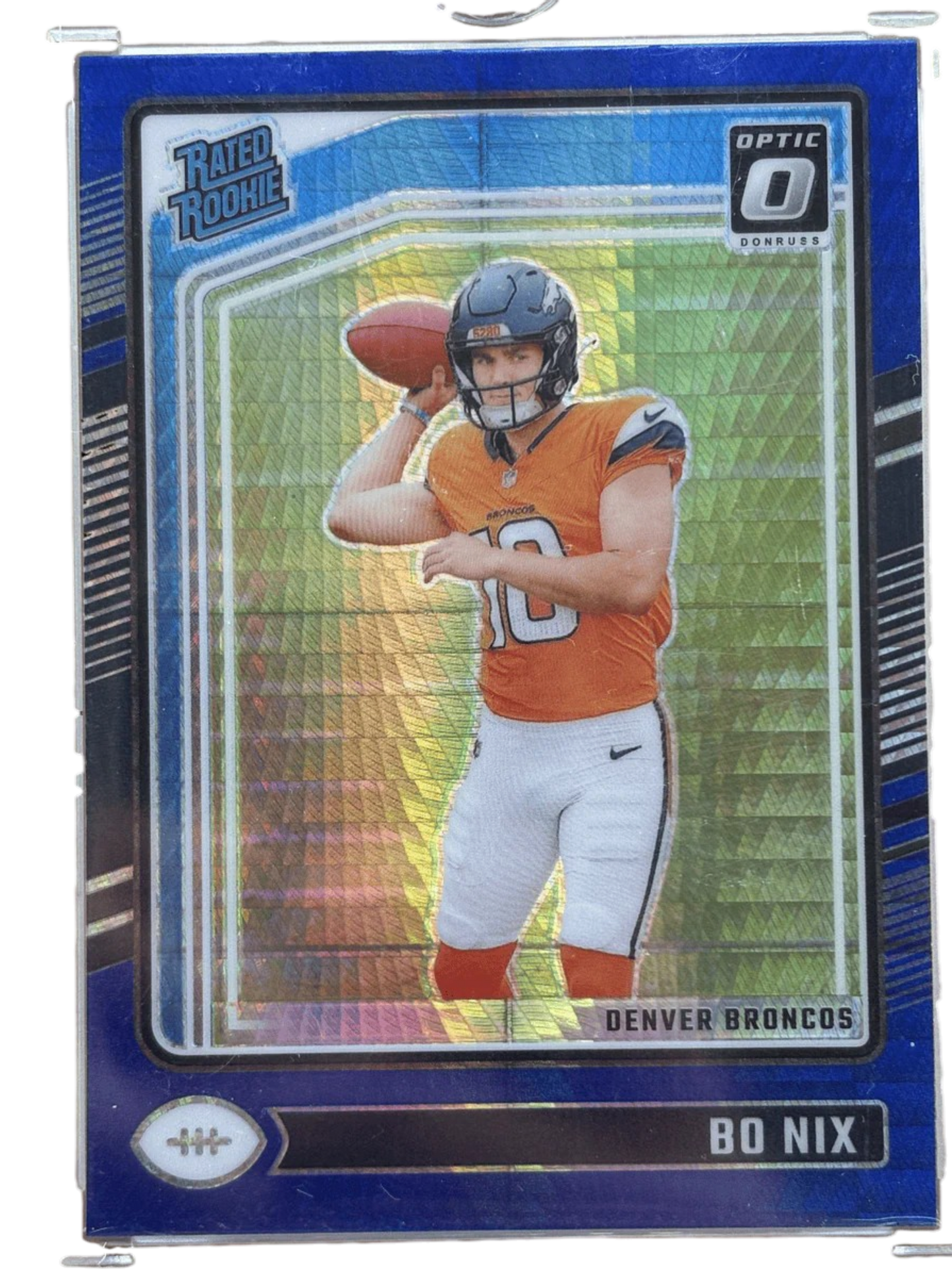 Panini 2024 Optic Bo Nix #209 Blue Hyper Prizm RC