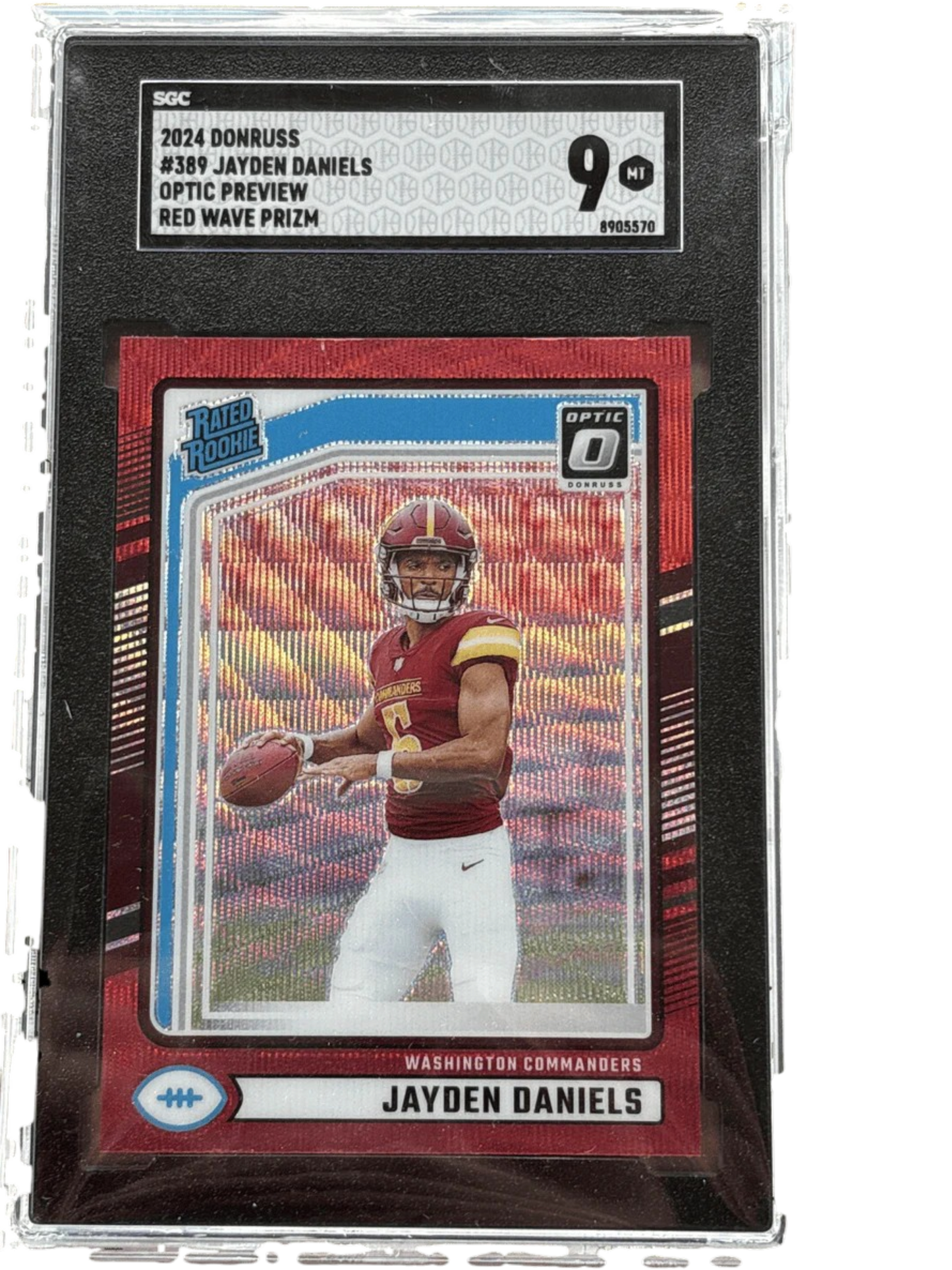 Panini 2024 Optic Preview Red Wave Jayden Daniels #389 - SGC 9 — normalized