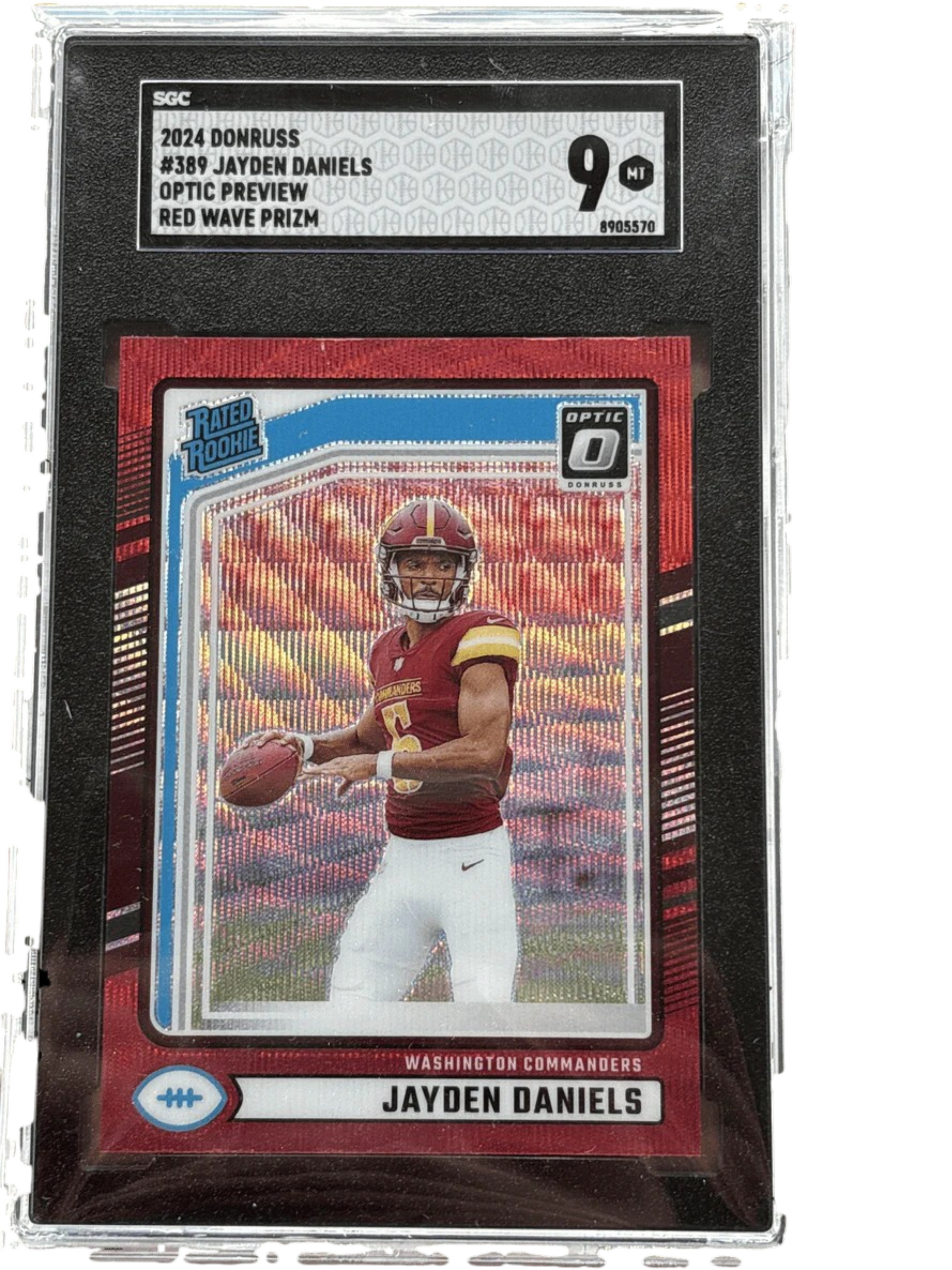 Panini 2024 Optic Preview Red Wave Jayden Daniels #389 - SGC 9 — normalized