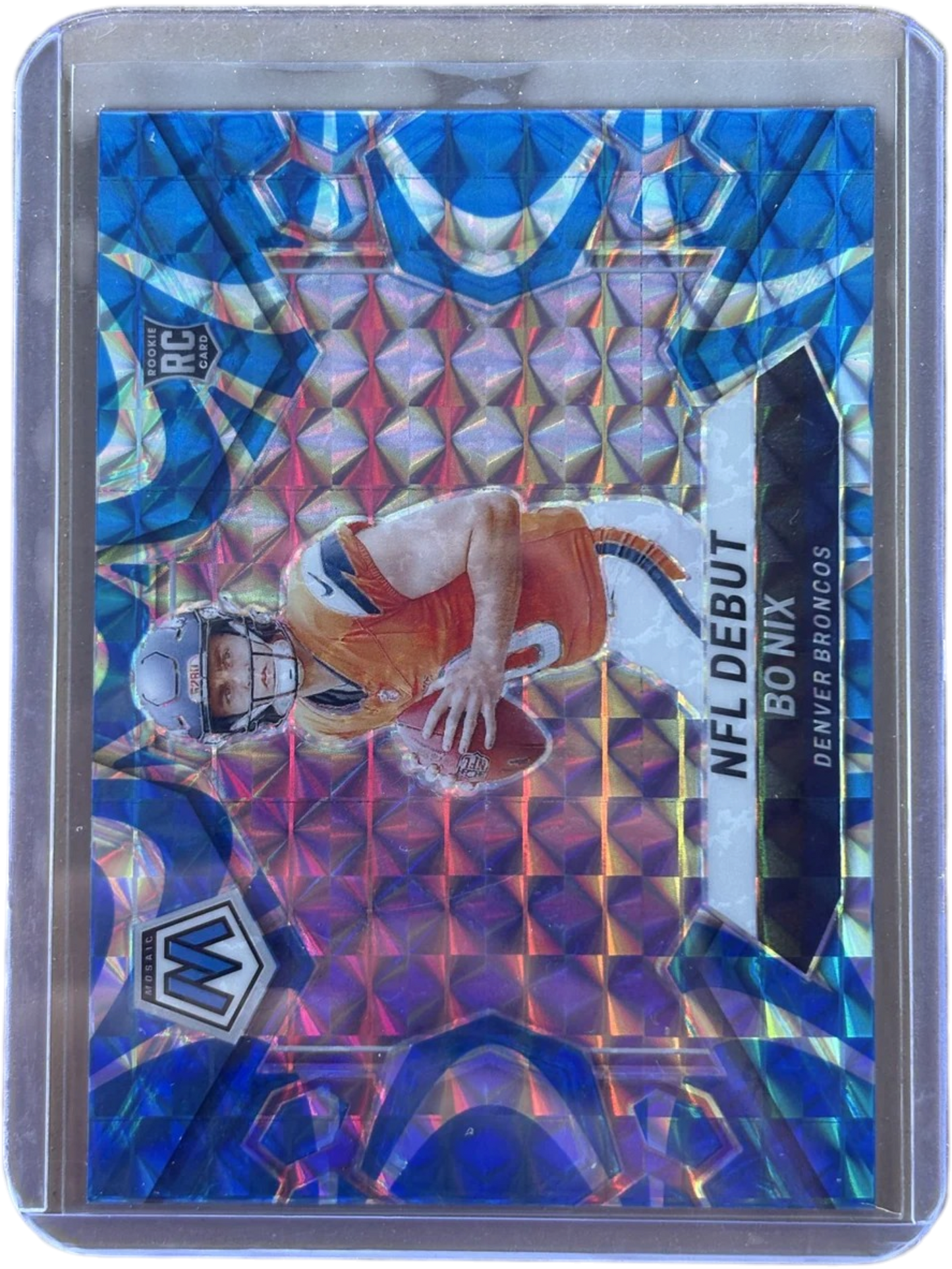 Panini 2024 Mosaic Bo Nix #271 Reactive Blue RC — normalized