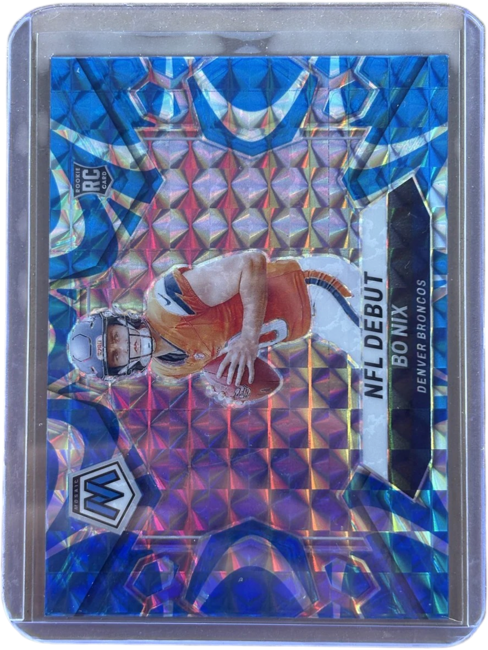 Panini 2024 Mosaic Bo Nix #271 Reactive Blue RC — normalized