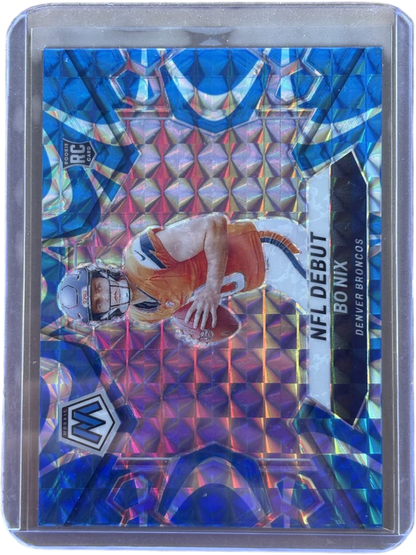 Panini 2024 Mosaic Bo Nix #271 Reactive Blue RC — normalized