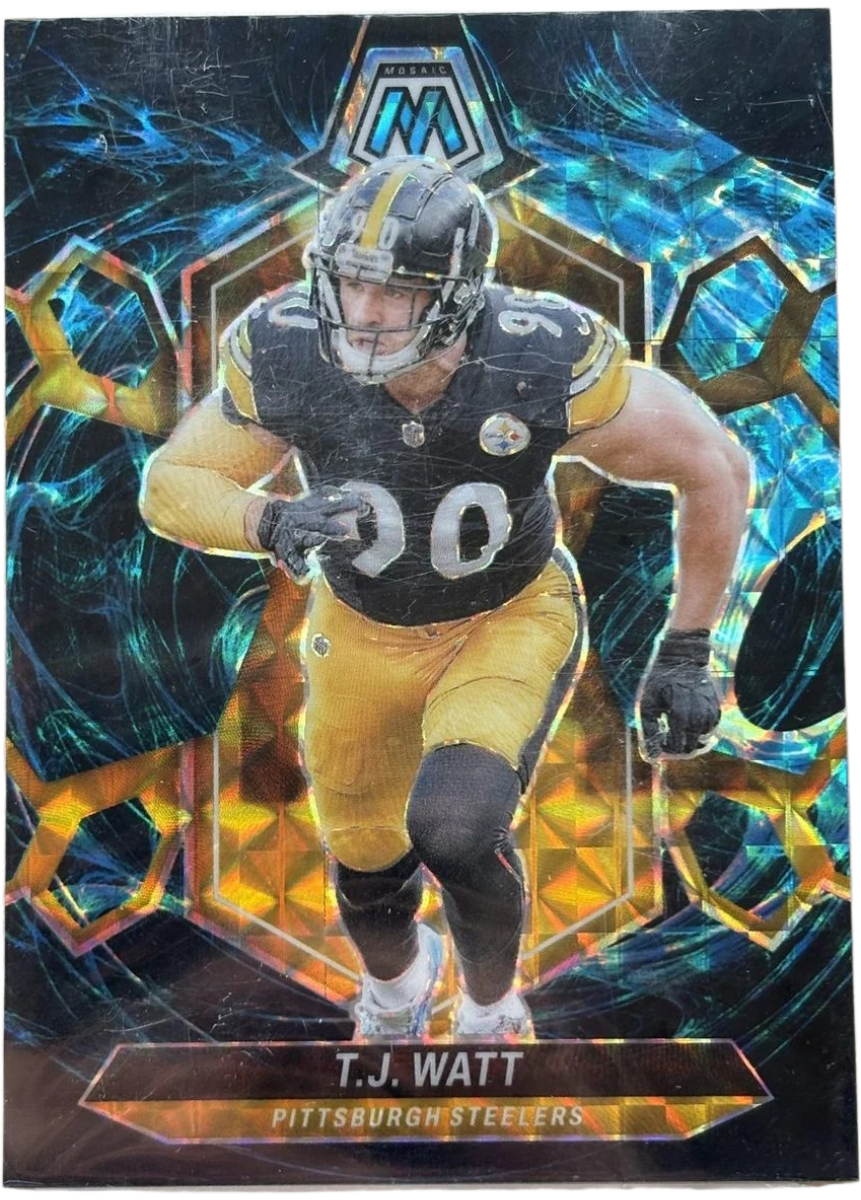 Panini 2024 Mosaic T.J. Watt #188 Genesis Prizm — normalized