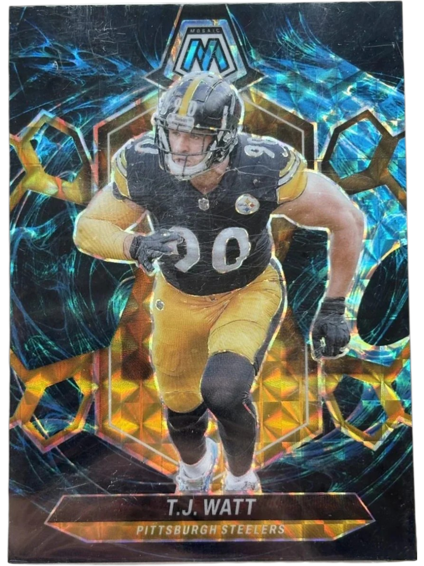 Panini 2024 Mosaic T.J. Watt #188 Genesis Prizm — normalized