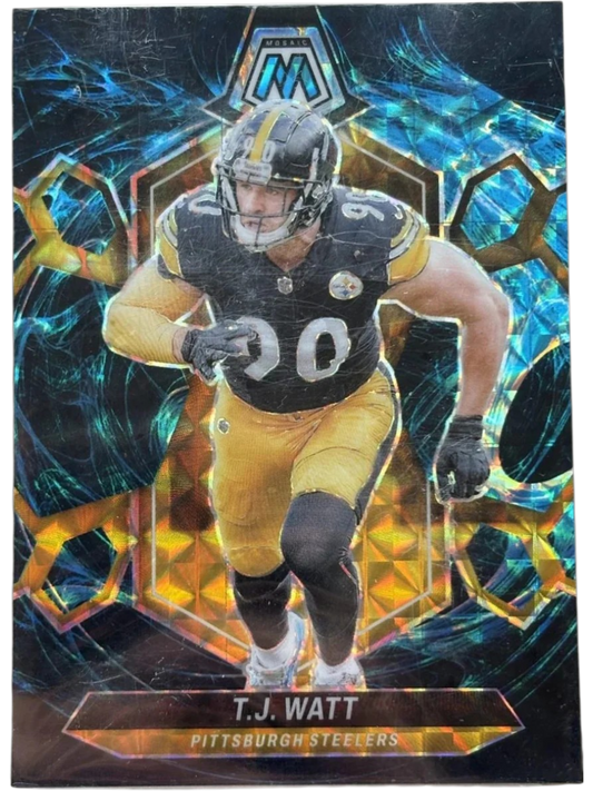 Panini 2024 Mosaic T.J. Watt #188 Genesis Prizm — normalized