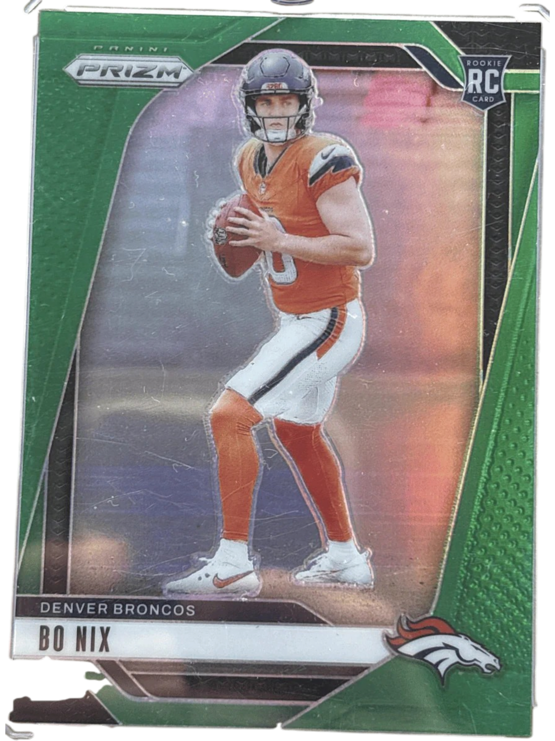 Panini 2024 Prizm Bo Nix #309 Green Prizm RC — normalized