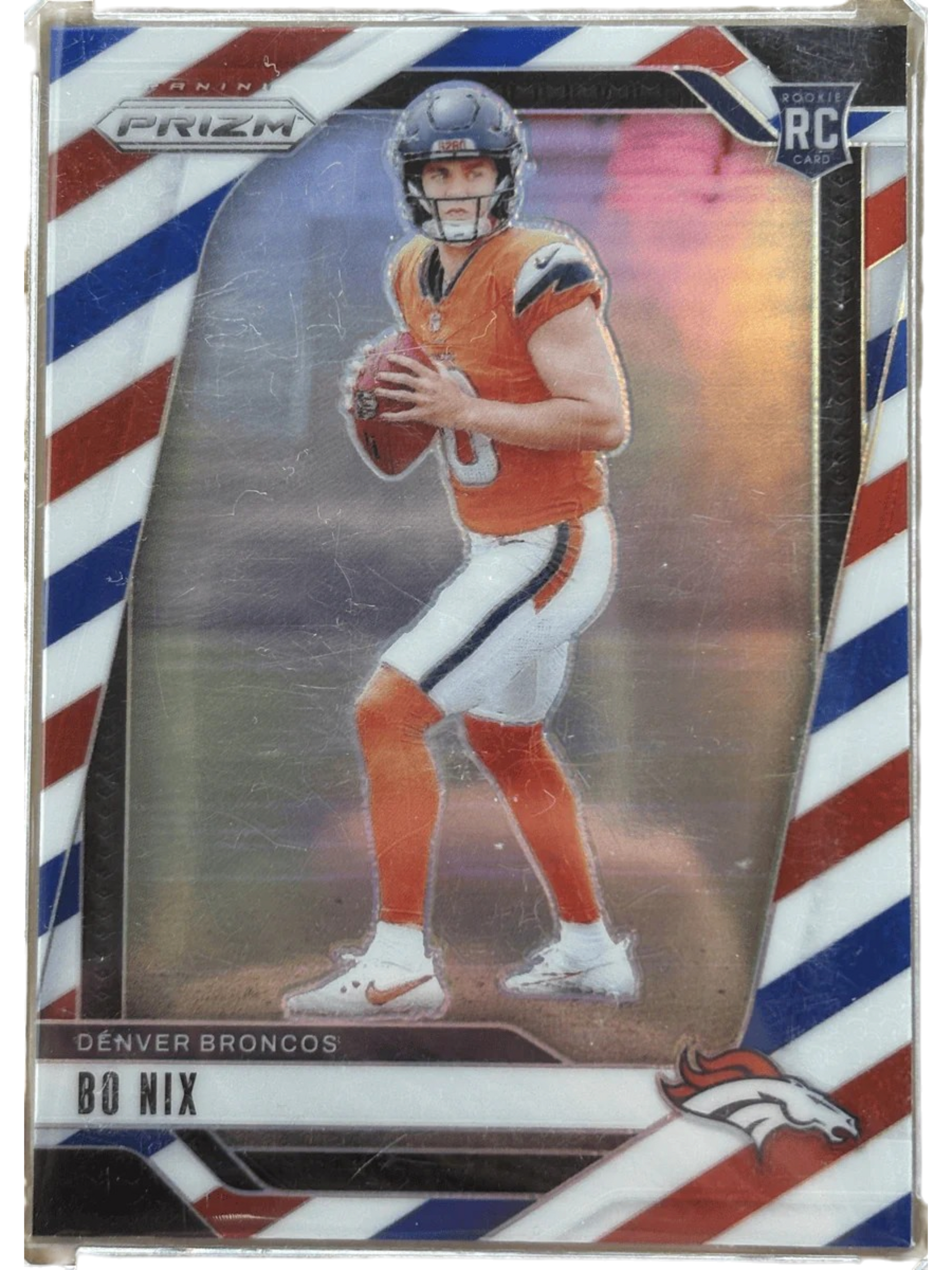 Panini 2024 Prizm Bo Nix #309 Red, White, and Blue RC — normalized
