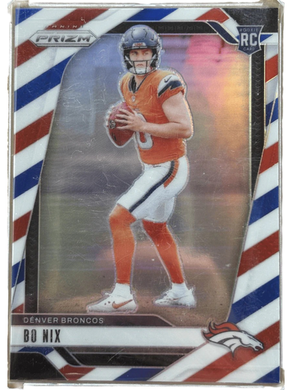 Panini 2024 Prizm Bo Nix #309 Red, White, and Blue RC — normalized