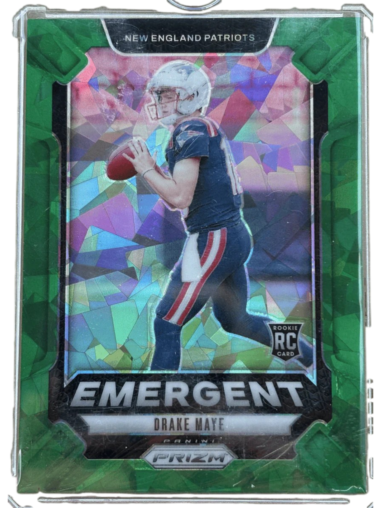 2024 Panini Prizm Drake Maye #4 Green Ice RC Football Card — normalized
