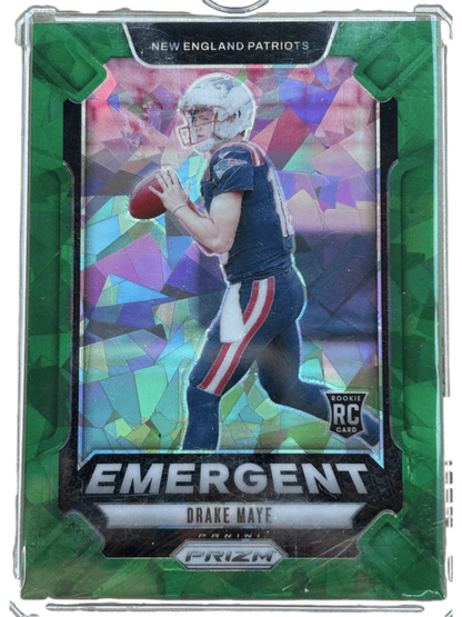 2024 Panini Prizm Drake Maye #4 Green Ice RC Football Card — normalized