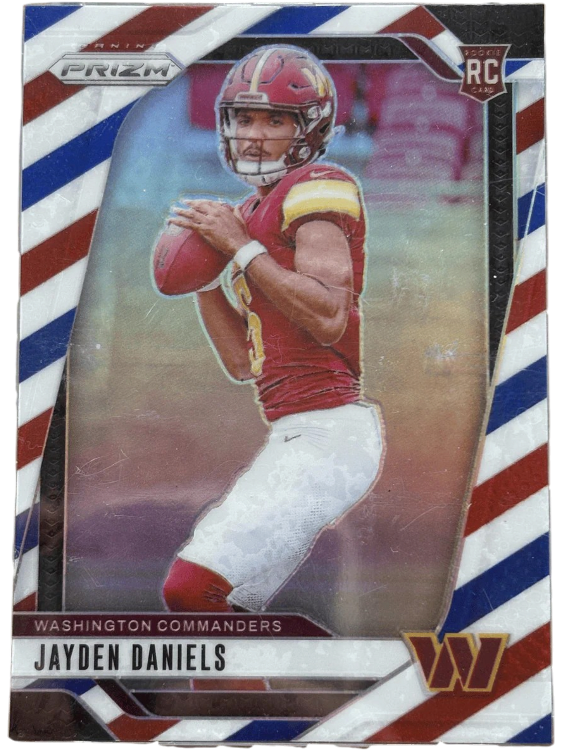 Panini 2024 Prizm Jayden Daniels #347 Red White and Blue RC — normalized