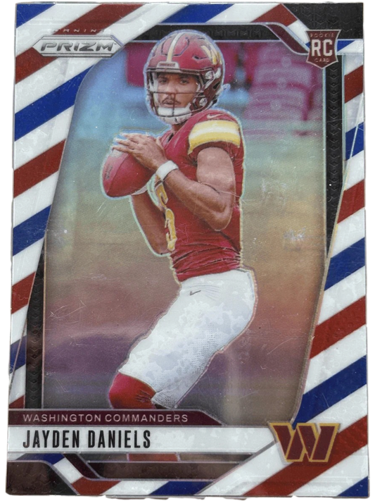 Panini 2024 Prizm Jayden Daniels #347 Red White and Blue RC — normalized