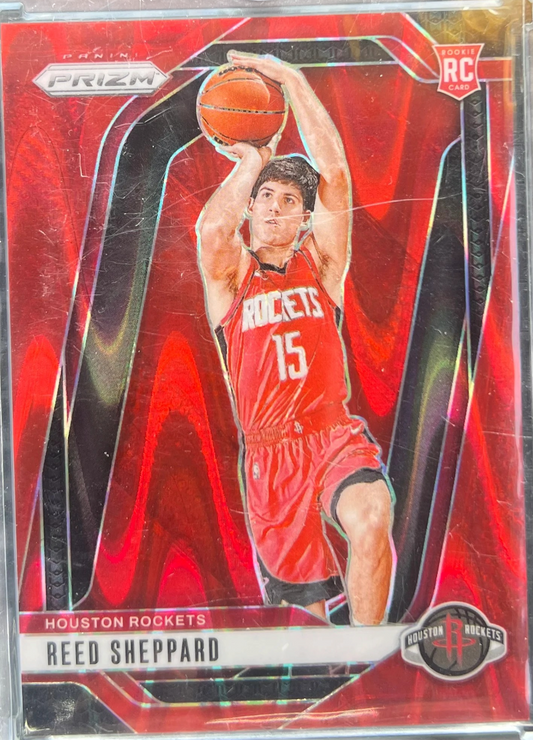 2024-25 Panini Prizm - Reed Sheppard #268 Red Seismic Prizm /299 (RC) — normalized