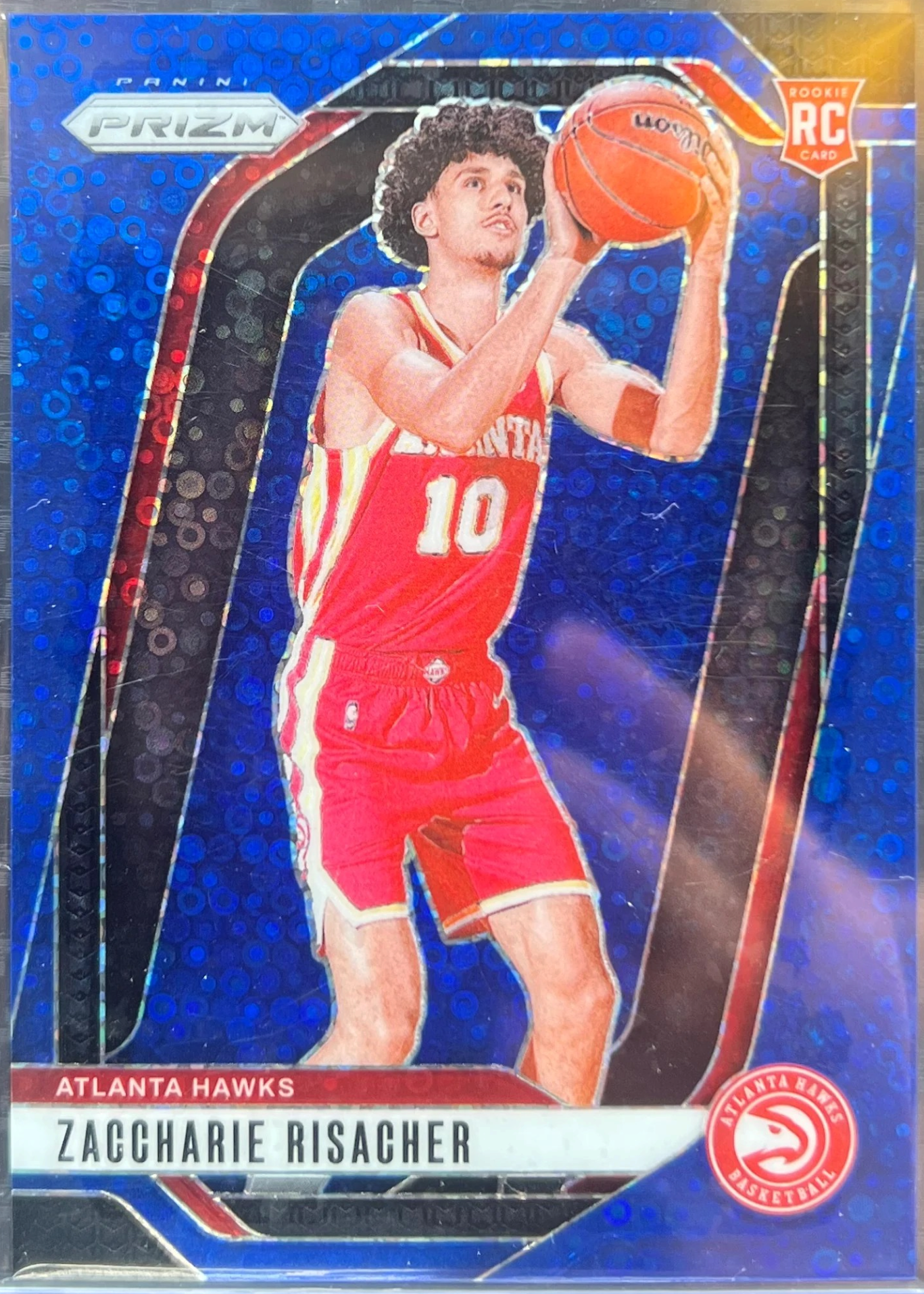 2024-25 Panini Prizm Zaccharie Risacher Fast Break Blue Prizm RC /150 — normalized