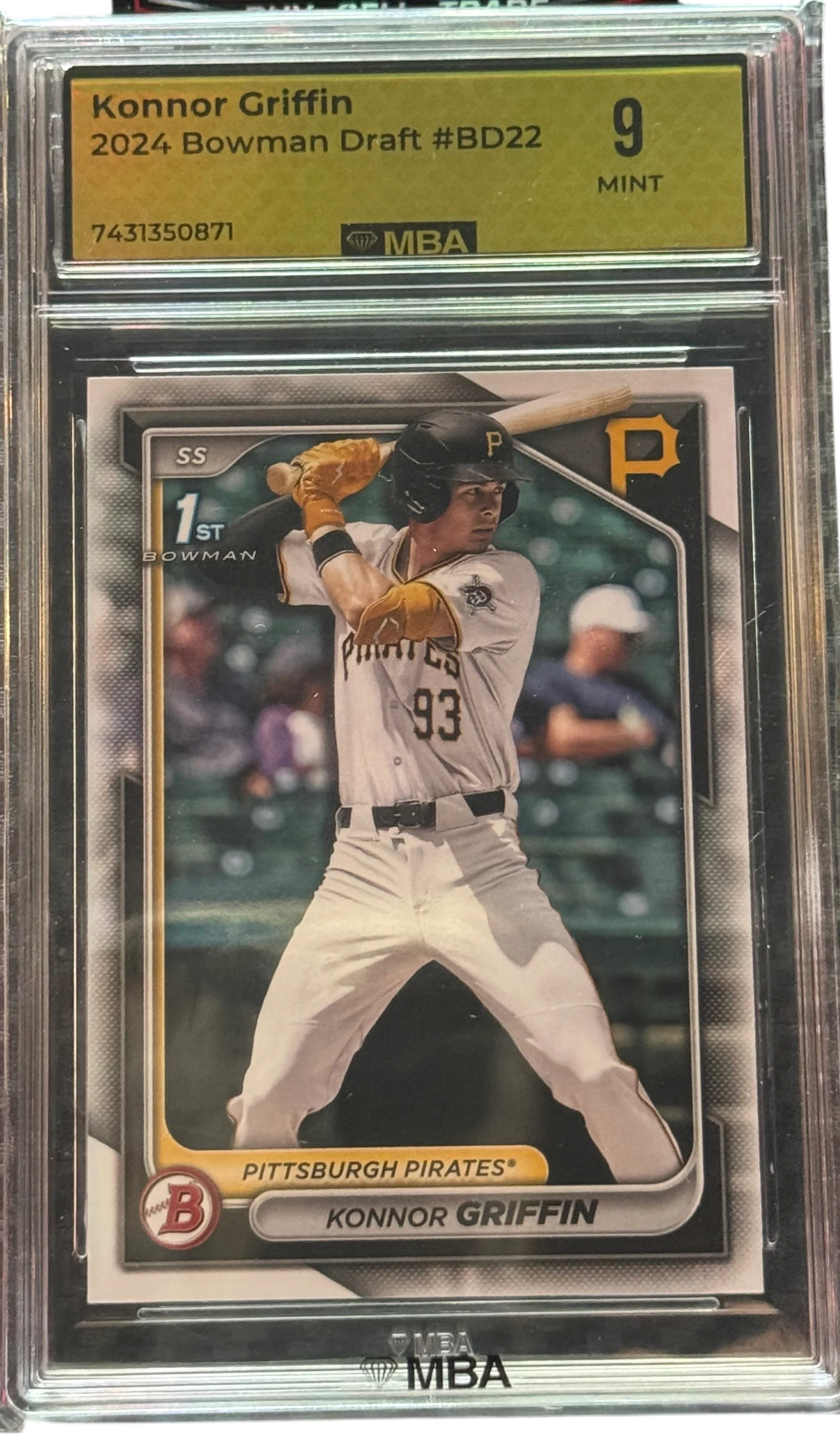 2024 Bowman Draft Konnor Griffin 1st Prospect #BD-22 Pirates MBA 9 — normalized