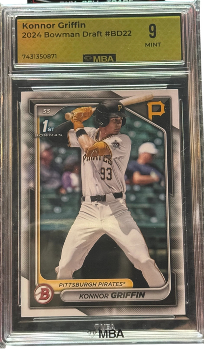 2024 Bowman Draft Konnor Griffin 1st Prospect #BD-22 Pirates MBA 9 — normalized