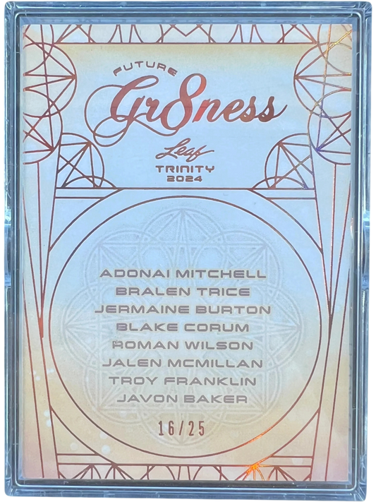 Leaf 2024 Trinity Future Gr8ness- 8 Rookie Players Autographs — normalized