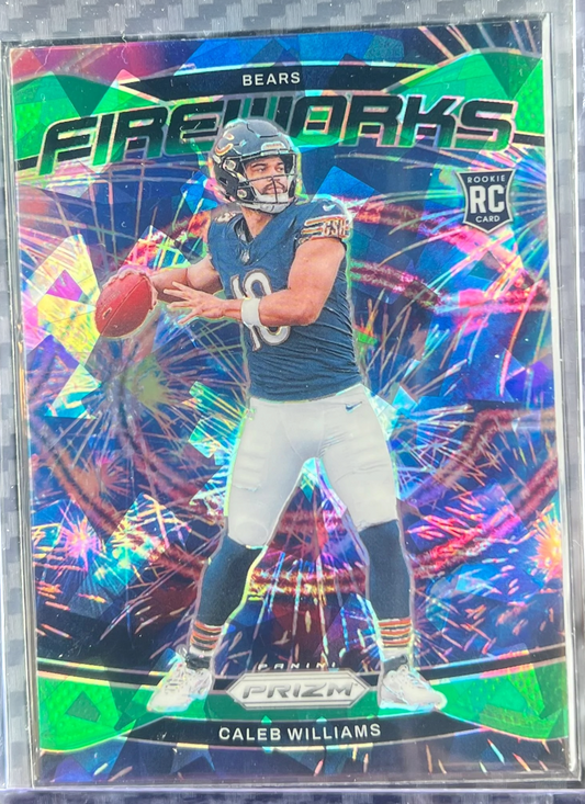 2024 Panini Prizm - Caleb Williams Fireworks Green Cracked Ice Prizm  #25 — normalized