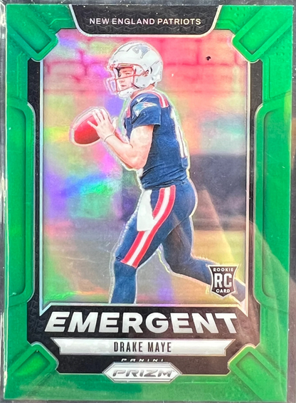 2024 Panini Prizm Drake Maye Emergent RC Green Rookie #4 — normalized
