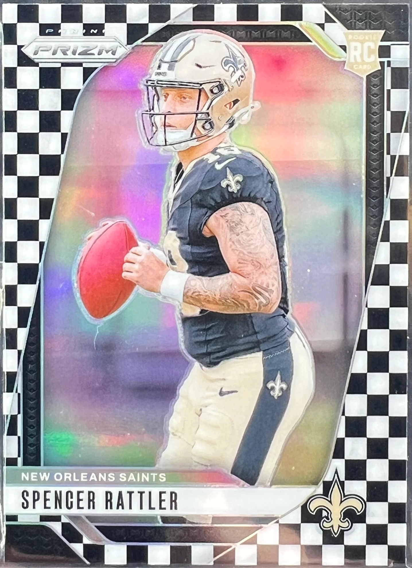 2024 Panini Prizm Spencer Rattler Black & White Checkerboard Rookie #388 — normalized