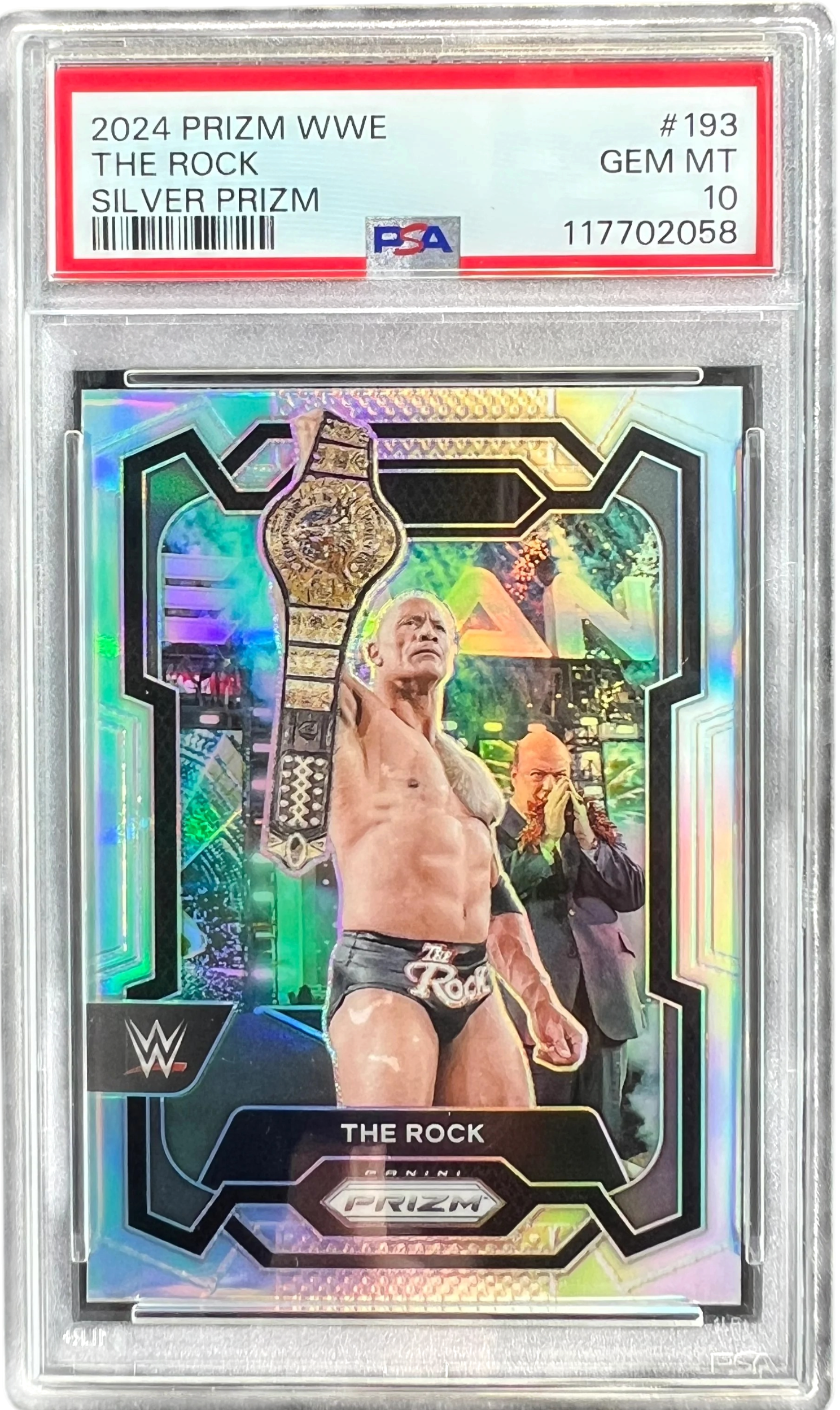 2024 Panini Prizm WWE The Rock Silver Prizm #193 PSA 10 — normalized