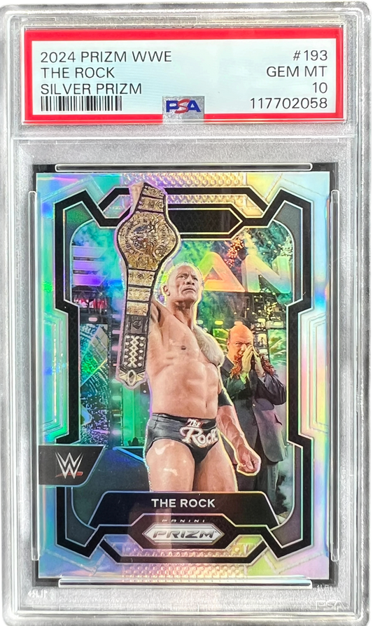 2024 Panini Prizm WWE The Rock Silver Prizm #193 PSA 10 — normalized