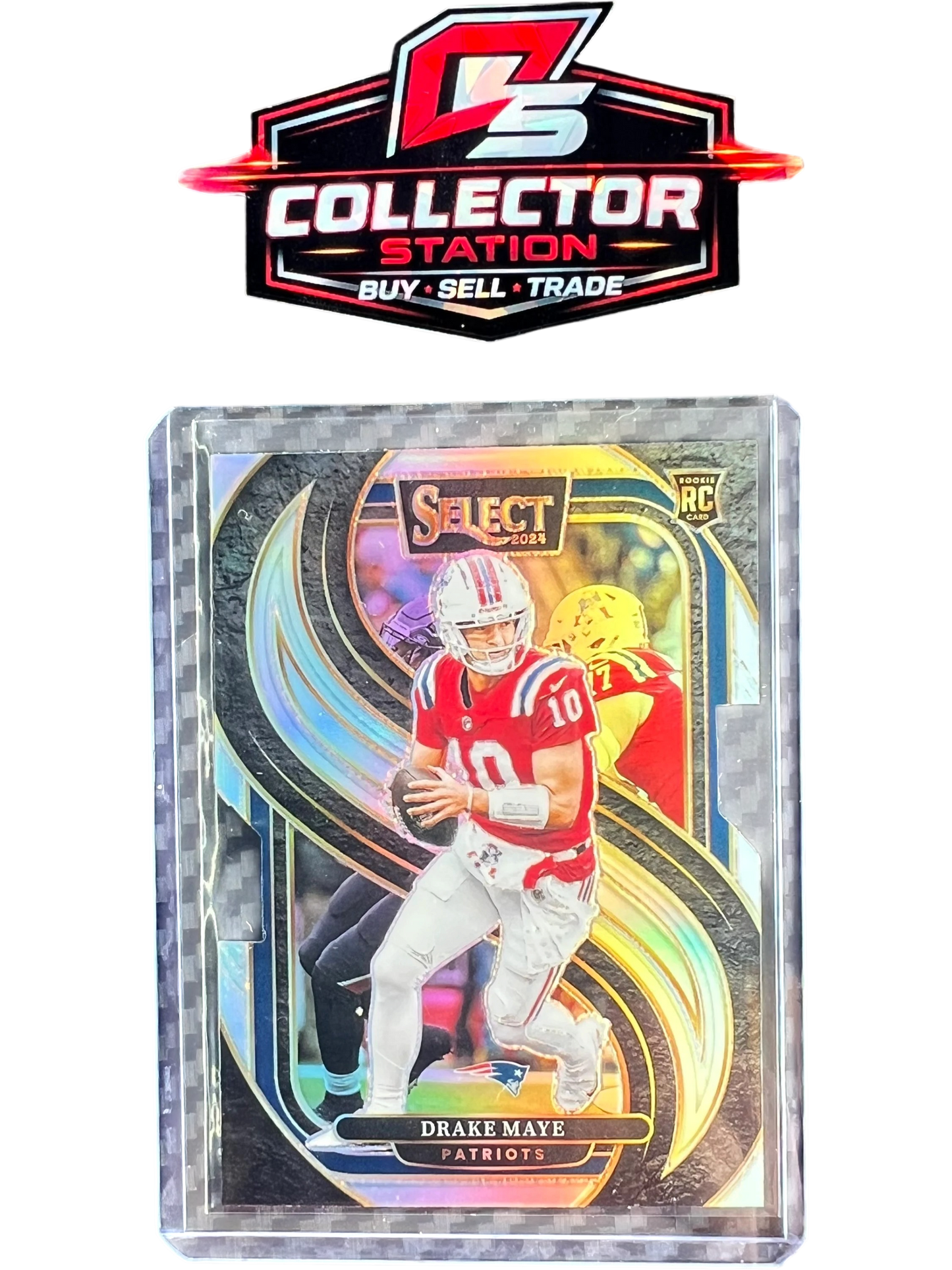 2024 Panini Select - Premier Level Drake Maye #113 Silver Prizm Die-Cut (RC) — normalized