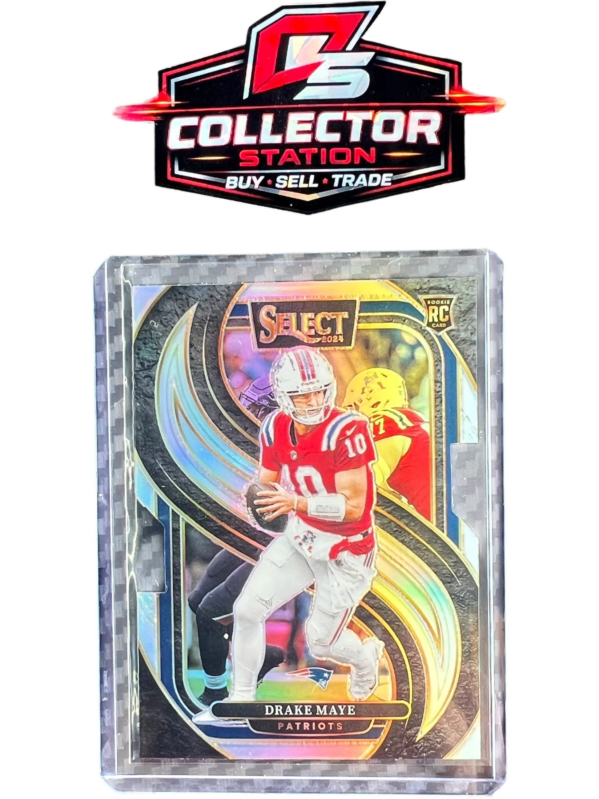 2024 Panini Select - Premier Level Drake Maye #113 Silver Prizm Die-Cut (RC) — normalized