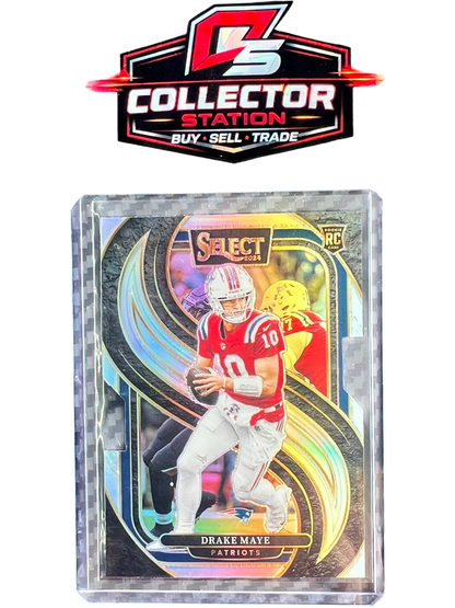 2024 Panini Select - Premier Level Drake Maye #113 Silver Prizm Die-Cut (RC) — normalized