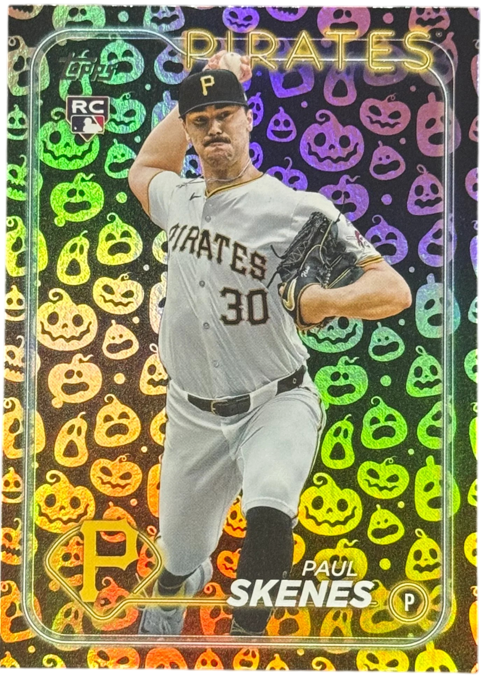 2024 Topps Update Series - Paul Skenes RC - Jack O' Lantern Foil #US100 Pirates — normalized