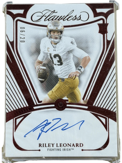 Panini 2025 Flawless Riley Leonard #RGS-RLD Ruby /20 RC — normalized