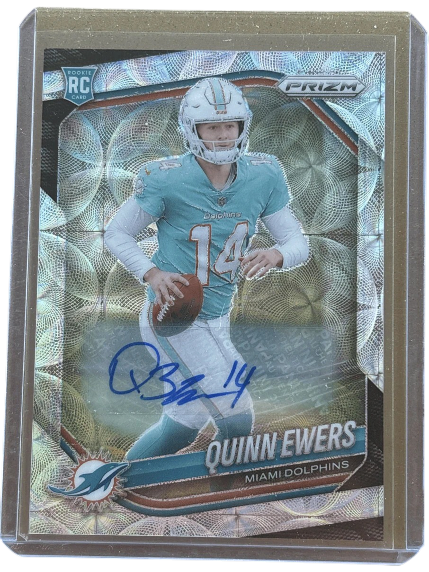 2025 Panini Prizm Choice Quinn Ewers Silver Scope Auto #/100 Rookie RC Dolphins — normalized