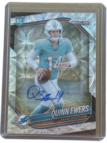 2025 Panini Prizm Choice Quinn Ewers Silver Scope Auto #/100 Rookie RC Dolphins — normalized