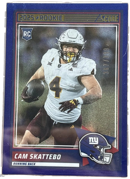 Panini 2025 Score Cam Skattebo #1 Dots Blue Parallel RC /399 — normalized