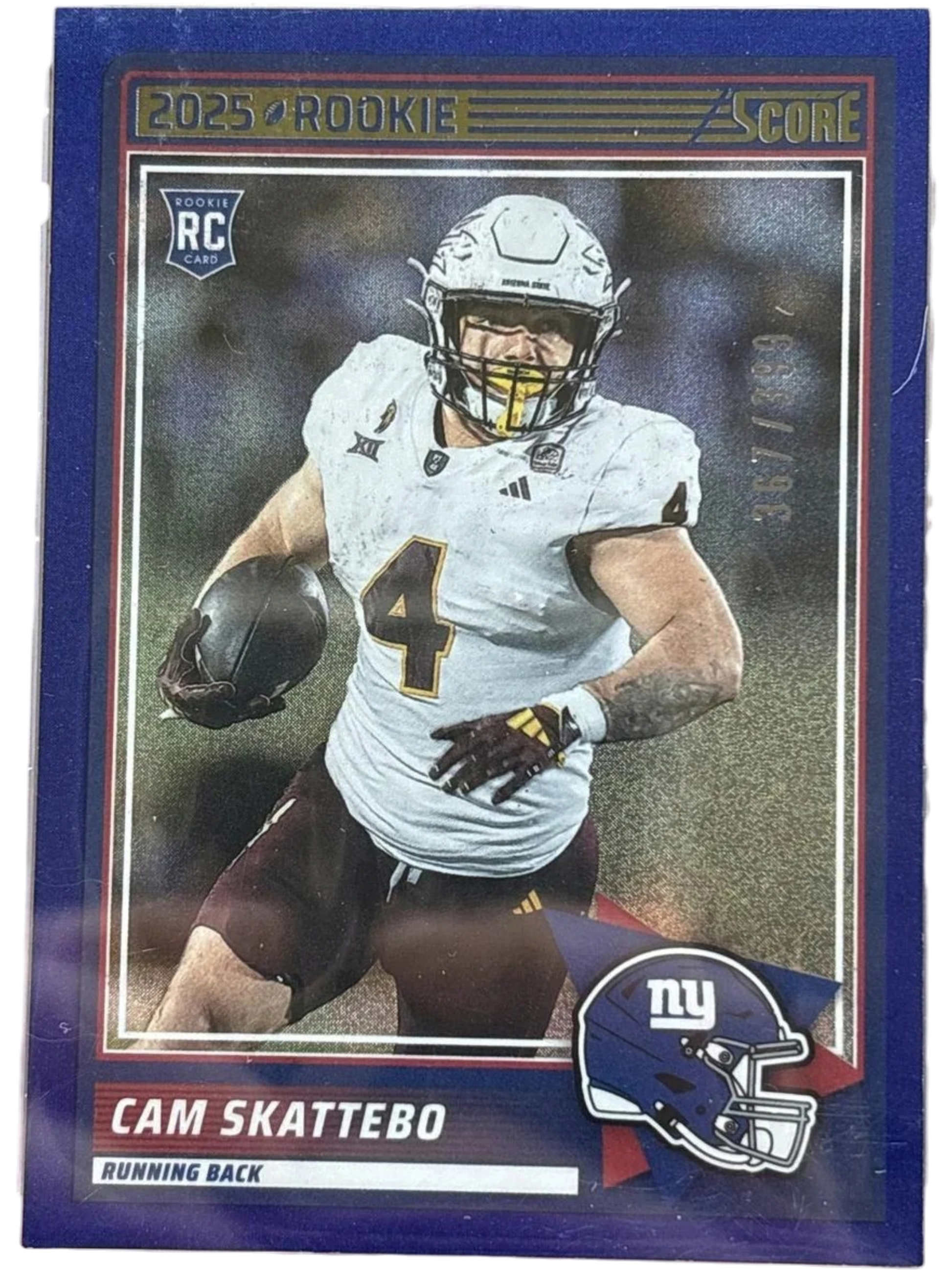 Panini 2025 Score Cam Skattebo #1 Dots Blue Parallel RC /399 — normalized