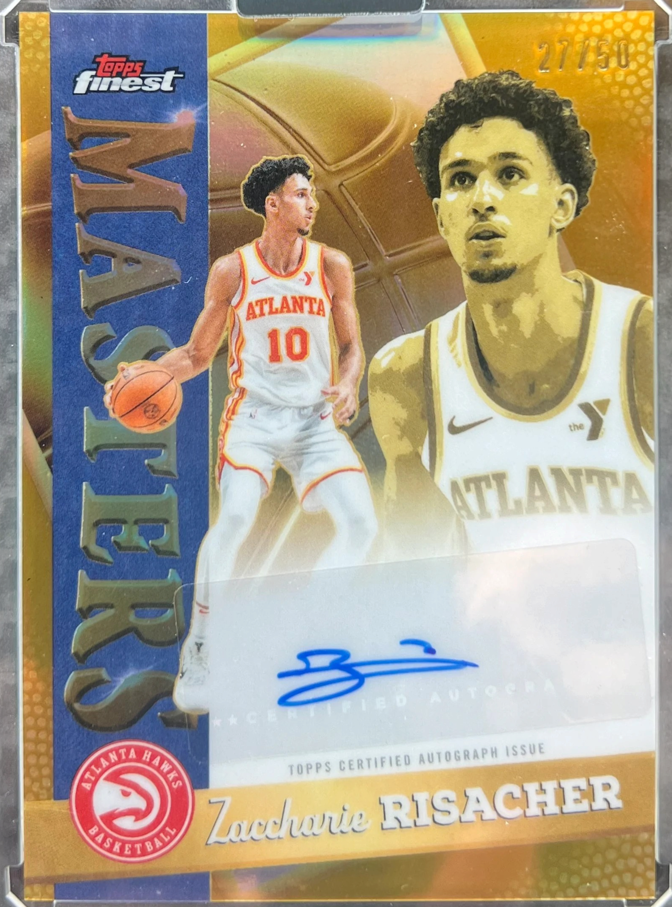 2025-26 Topps Finest Zaccharie Risacher Masters Auto Gold #/50 — normalized