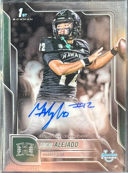 2025 Bowman University Chrome Prospect Autographs Micah Alejado #BCA-MA — normalized