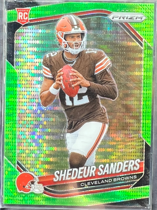 2025 Panini Prizm #302 Shedeur Sanders Neon Green Pulsar — normalized