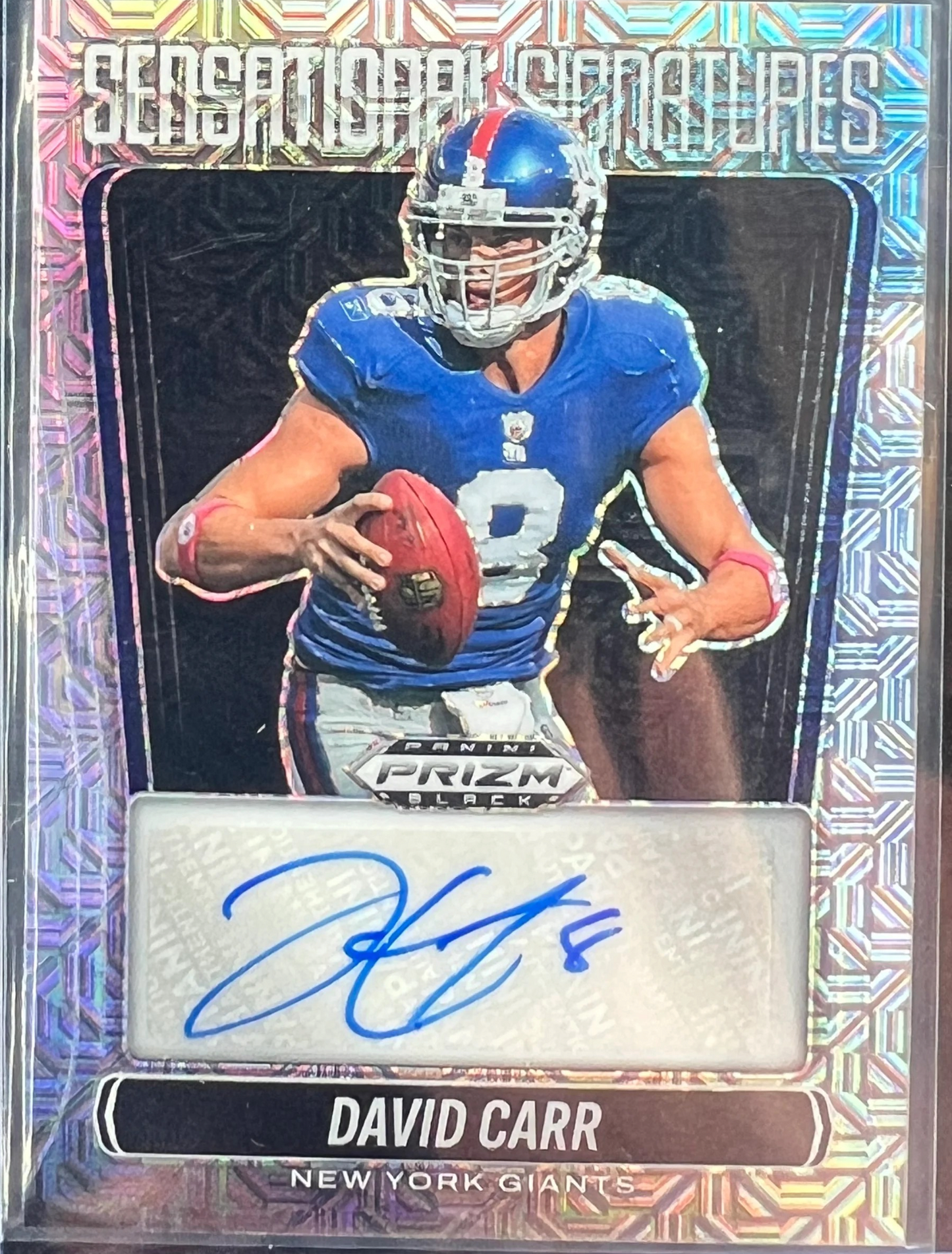 2025 Panini Prizm Black David Carr Sensational Signatures Mojo Prizm /25 — normalized