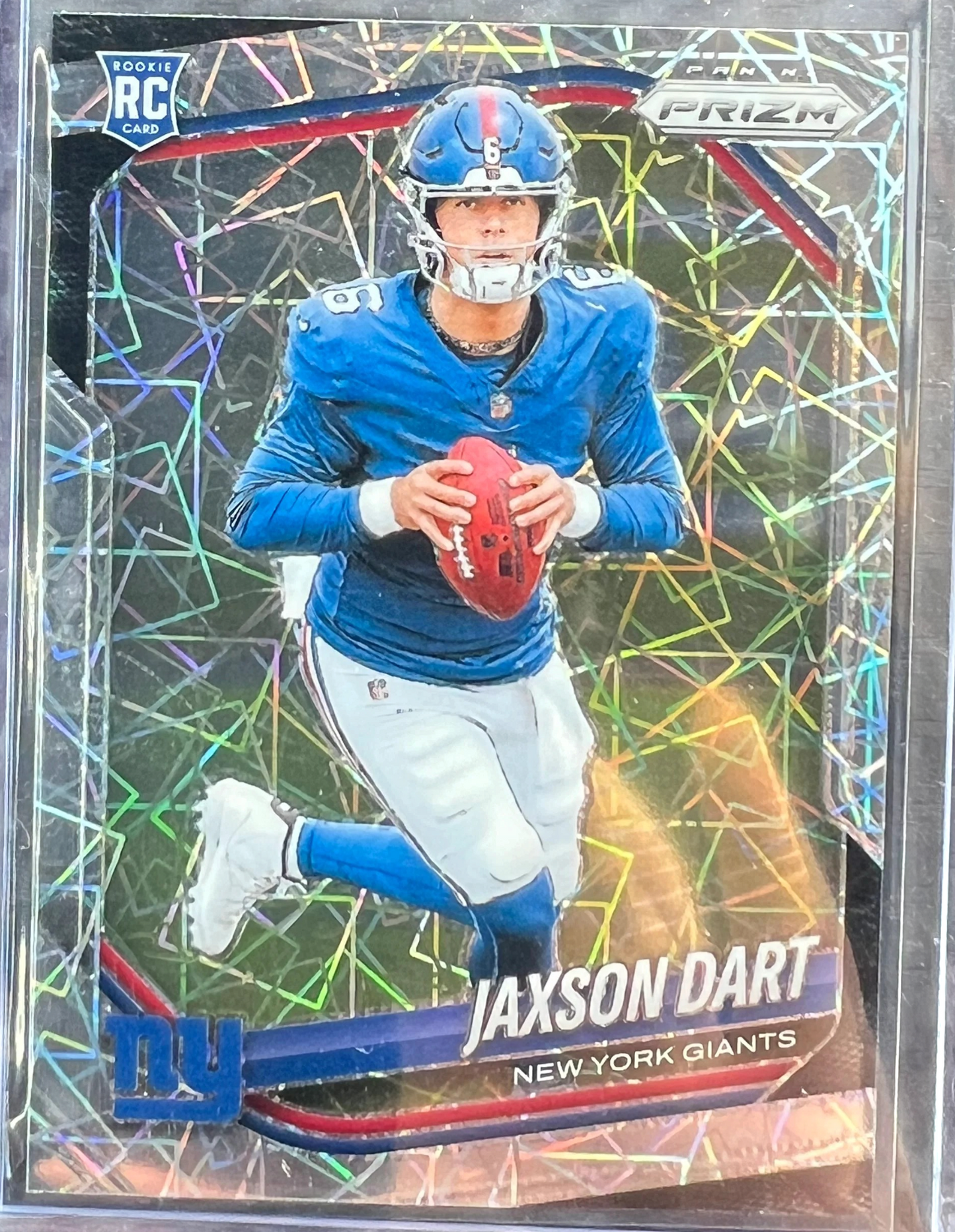 2025 Panini Prizm Jaxson Dart Silver Lazer Rookie Card (RC) Refractor SP #332 — normalized