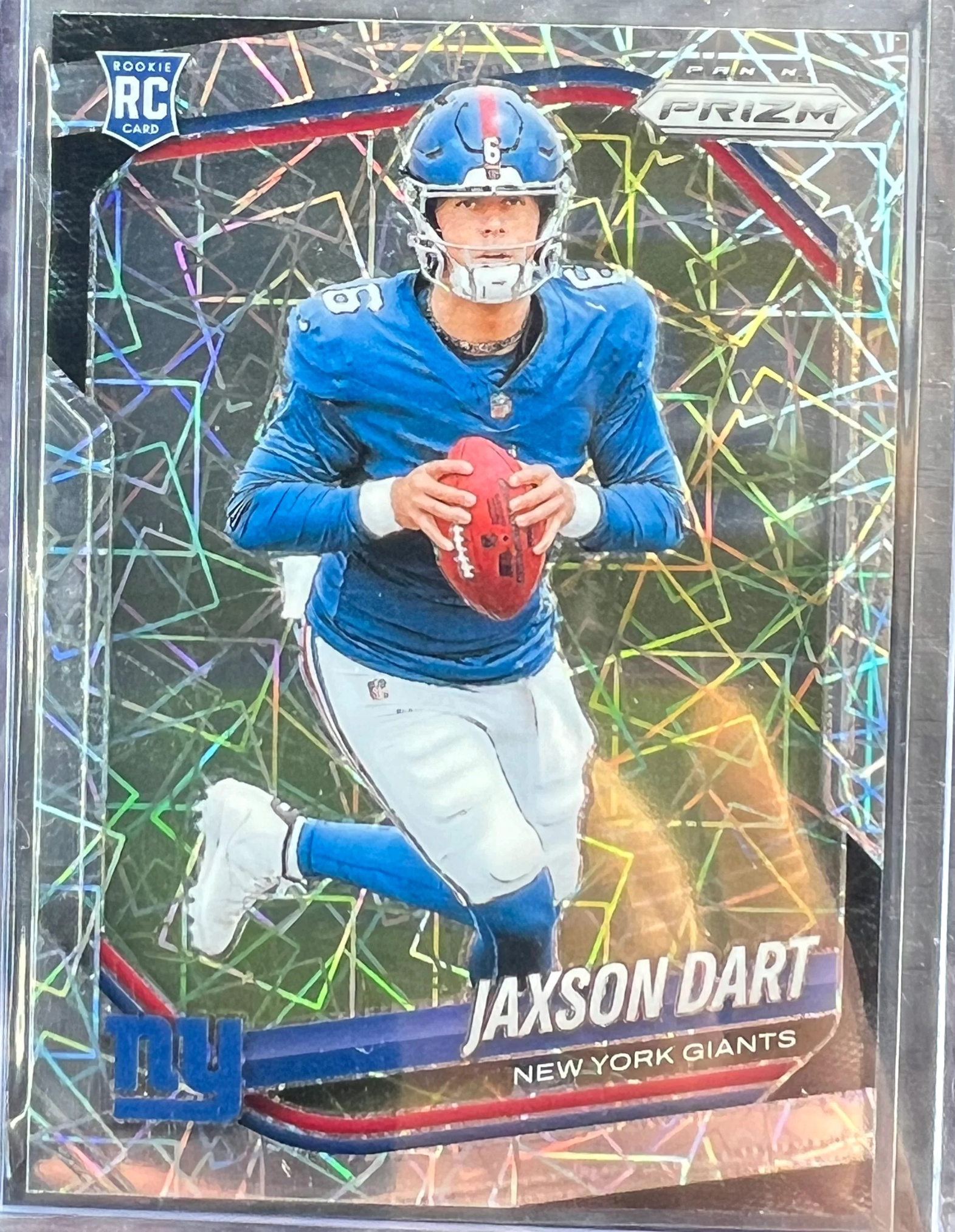 2025 Panini Prizm Jaxson Dart Silver Lazer Rookie Card (RC) Refractor SP #332 — normalized