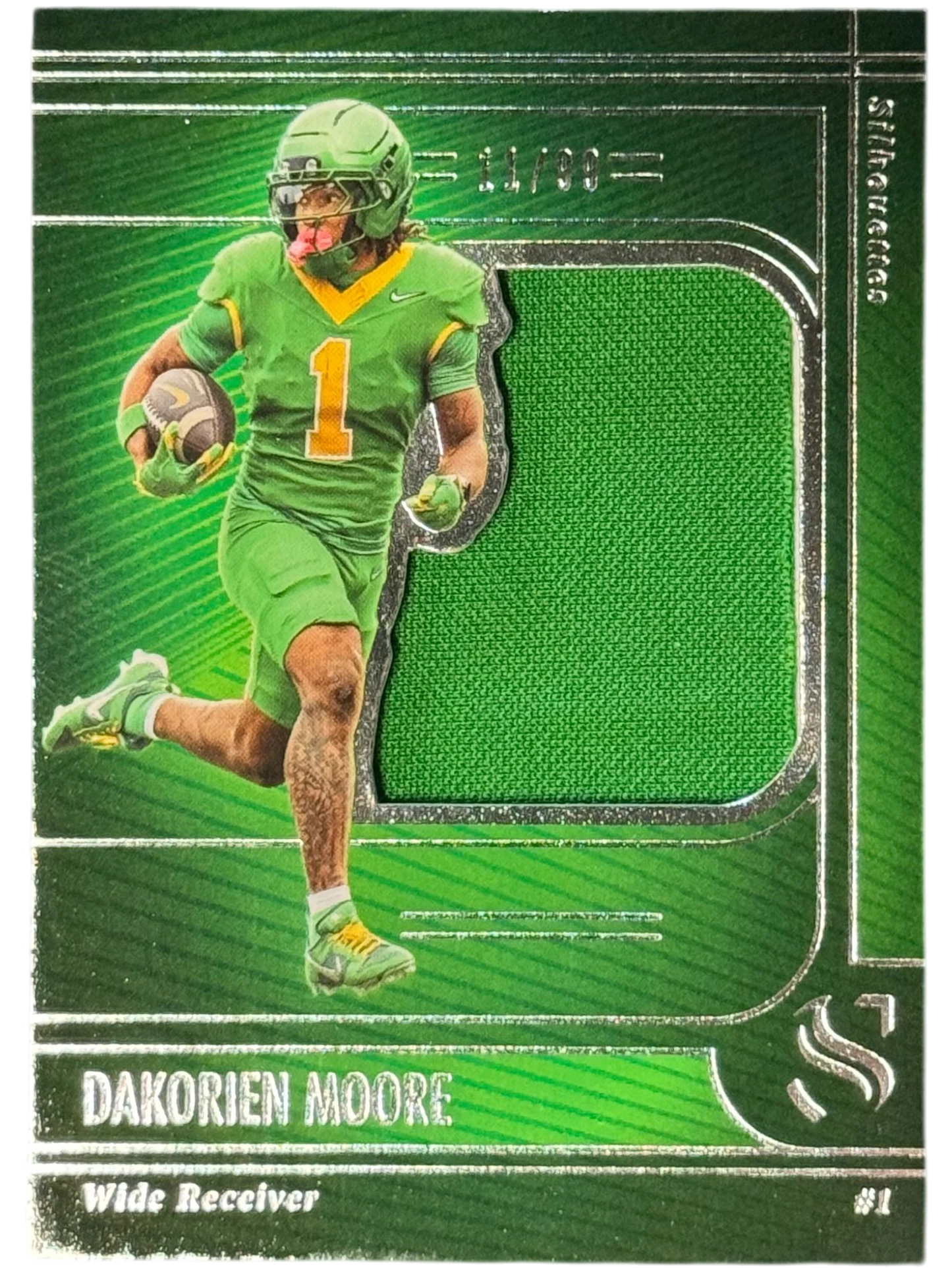 2025 Panini Silhouette Dakorien Moore Patch /99 WR SS-DKM — normalized