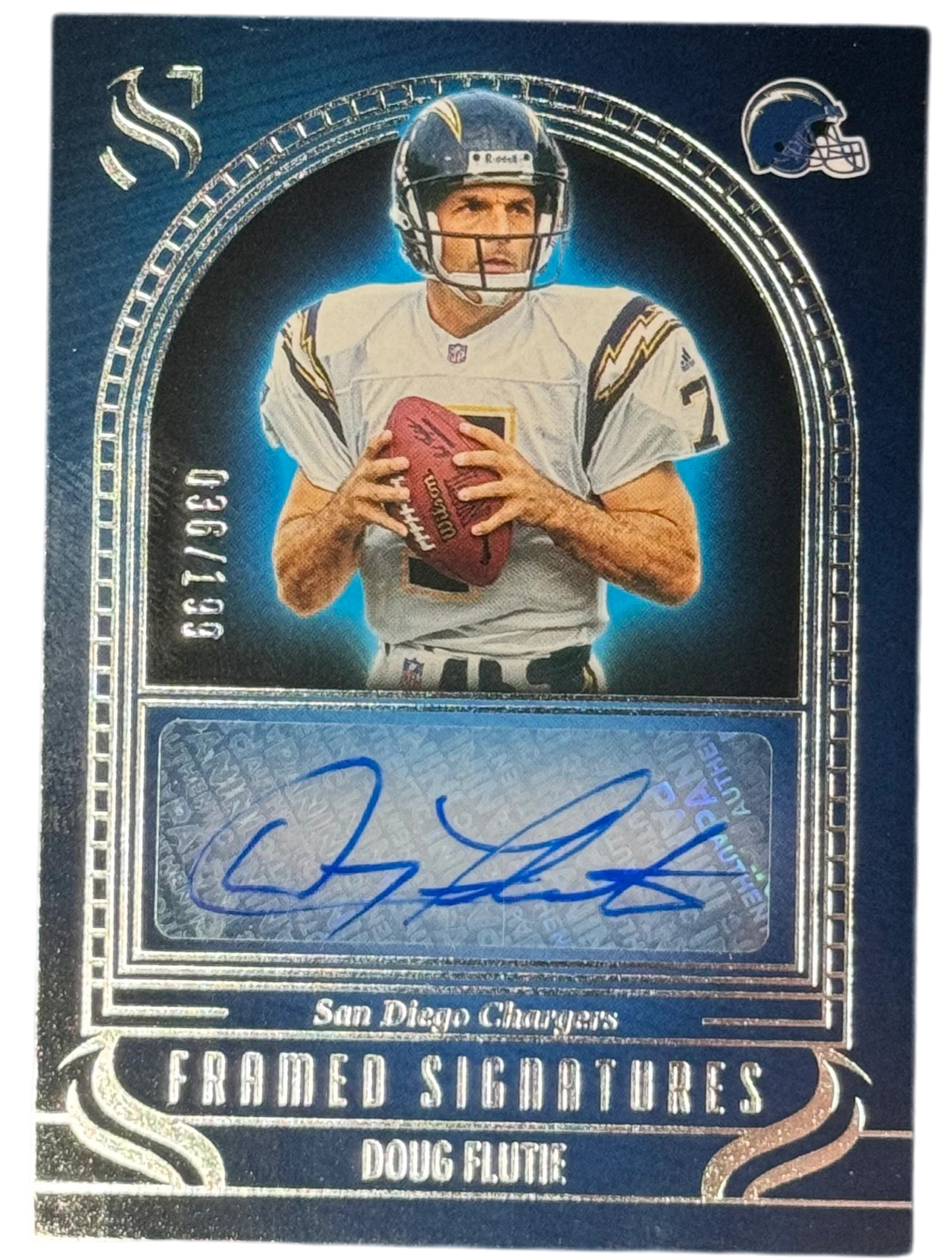 2025 Panini Silhouette Framed Signatures Doug Flutie Holo Auto /199 — normalized